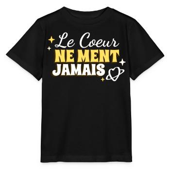Le coeur ne ment jamais - T-shirt bio MINI CREATOR Stanley/Stella Enfant - noir - Devant - Mikhail (115cm)
