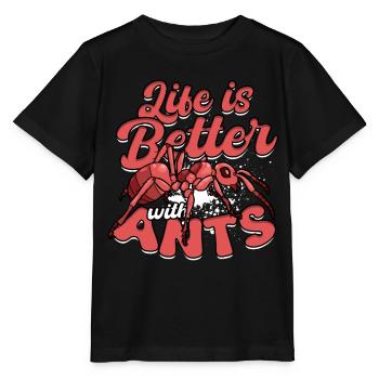 La reproduction des fourmis est meilleure avec les fourmis - T-shirt bio MINI CREATOR Stanley/Stella Enfant - noir - Devant - Mikhail (115cm)