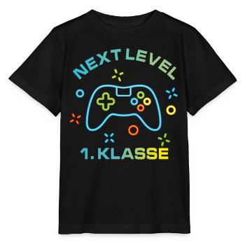 Console de jeu colorée Next Level 1ère classe - T-shirt bio MINI CREATOR Stanley/Stella Enfant - noir - Devant - Mikhail (115cm)