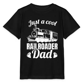 Eisenbahn Vater - Stanley/Stella Kinder T-Shirt MINI CREATOR  - Schwarz - Vorne - Mikhail (115cm)