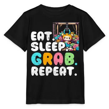 Gripper Kraller Gripper Eat Sleep Grab Repeat - T-shirt bio MINI CREATOR Stanley/Stella Enfant - noir - Devant - Mikhail (115cm)