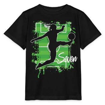 Footballer Soccer 7th Birthday - Stanley/Stella MINI CREATOR Kids’ T-Shirt - black - Front - Mikhail (115cm)