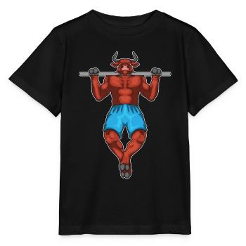 Taurus Bodybuilder Pull-Ups Bodybuilding - Stanley/Stella MINI CREATOR Kids’ T-Shirt - black - Front - Mikhail (115cm)