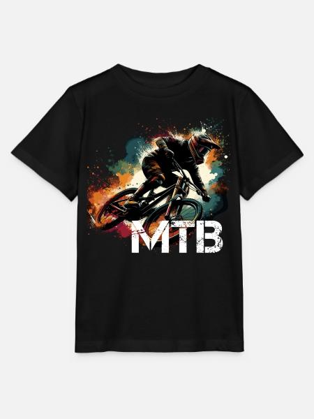 MTB Mountainbiking Mountainbiken Geschenk - Stanley/Stella Kinder T-Shirt MINI CREATOR - Schwarz