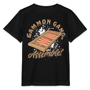 Backgammon Gammon Gang Assemble! - Stanley/Stella MINI CREATOR Kids’ T-Shirt - black - Front - Mikhail (115cm)
