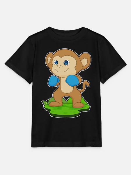 Affe Boxer Boxhandschuhe Boxen - Stanley/Stella Kinder T-Shirt MINI CREATOR - Schwarz