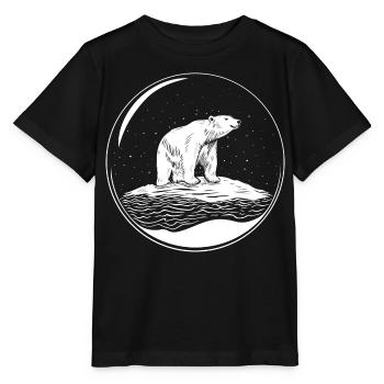 Eisbär auf Eisscholle Save the polarbear - Stanley/Stella Kinder T-Shirt MINI CREATOR  - Schwarz - Vorne - Mikhail (115cm)