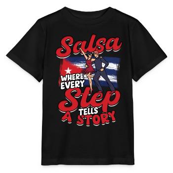 Salsa où chaque pas raconte une histoire - T-shirt bio MINI CREATOR Stanley/Stella Enfant - noir - Devant - Mikhail (115cm)