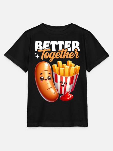 Better Together – Bratwurst Pommes Imbiss - Stanley/Stella Kinder T-Shirt MINI CREATOR  - Schwarz