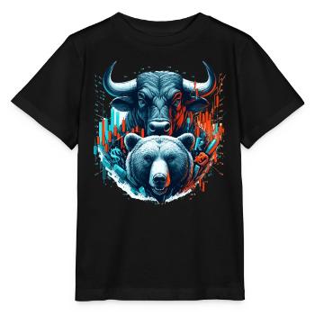 Finance Taureau Bear Stock Market Wall Street cadeau - T-shirt bio MINI CREATOR Stanley/Stella Enfant - noir - Devant - Mikhail (115cm)