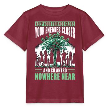 Anti cilantro coriander hater - Stanley/Stella MINI CREATOR Kids’ T-Shirt - burgundy - Front - Kain (125cm)