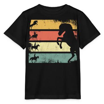 Reitsport - Stanley/Stella Kinder T-Shirt MINI CREATOR  - Schwarz - Vorne - Mikhail (115cm)