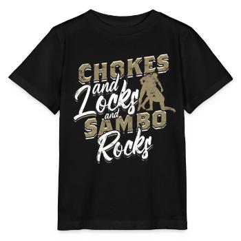 Sambo Chokes And Locks And Sambo Rocks - Stanley/Stella MINI CREATOR Kids’ T-Shirt - black - Front - Mikhail (115cm)