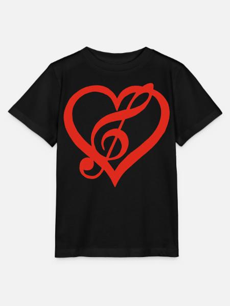 Musik im Herzen (Rot) - Stanley/Stella Kinder T-Shirt MINI CREATOR - Schwarz