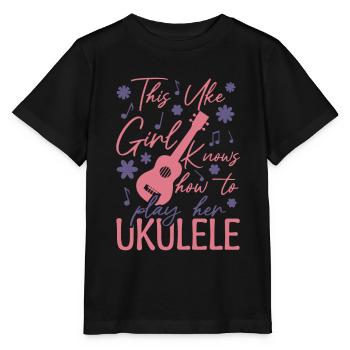 Uke Girl - Stanley/Stella MINI CREATOR Kids’ T-Shirt - black - Front - Mikhail (115cm)
