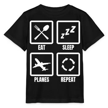 Manger des plans de sommeil Répéter - T-shirt bio MINI CREATOR Stanley/Stella Enfant - noir - Devant - Mikhail (115cm)