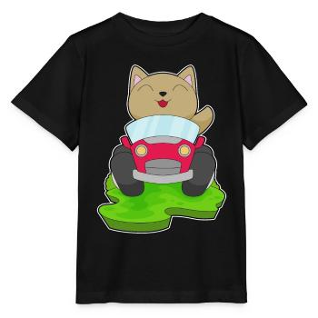 Katze Auto - Stanley/Stella Kinder T-Shirt MINI CREATOR  - Schwarz - Vorne - Mikhail (115cm)