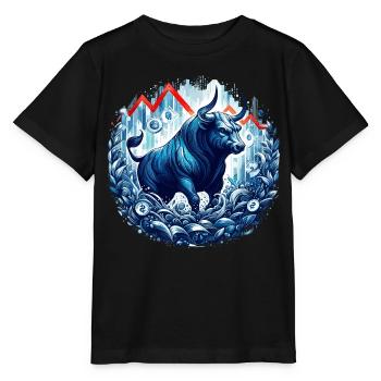 Finance Actions Taureau Wall Street Cadeau - T-shirt bio MINI CREATOR Stanley/Stella Enfant - noir - Devant - Mikhail (115cm)