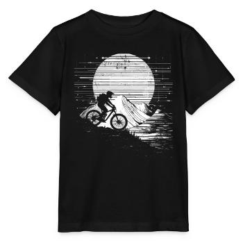 Croquis de vététiste - T-shirt bio MINI CREATOR Stanley/Stella Enfant - noir - Devant - Mikhail (115cm)