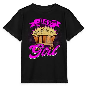 Farmer Paille Bale Hay Bale Hay Girl - T-shirt bio MINI CREATOR Stanley/Stella Enfant - noir - Devant - Mikhail (115cm)