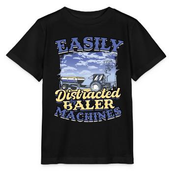 Landwirt Heu Stroh Strohballen Heuballen - Stanley/Stella Kinder T-Shirt MINI CREATOR  - Schwarz - Vorne - Mikhail (115cm)