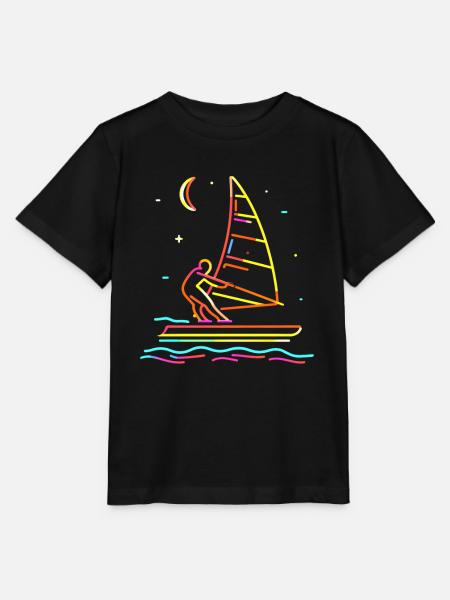 Windsurfen Steamwave - Stanley/Stella Kinder T-Shirt MINI CREATOR - Schwarz