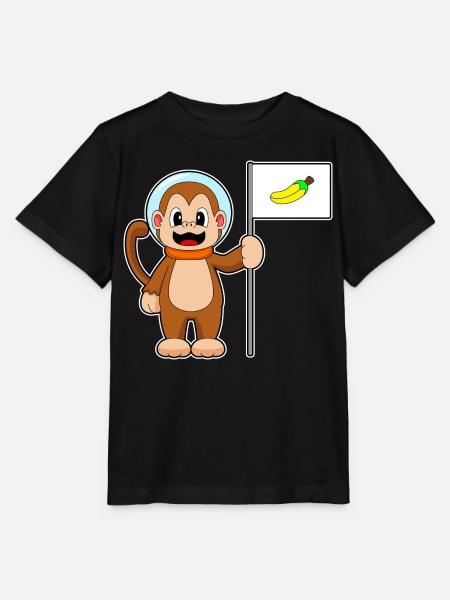 Affe Astronaut Weltraum - Stanley/Stella Kinder T-Shirt MINI CREATOR  - Schwarz