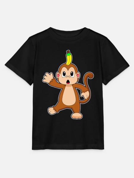 Affe Banane - Stanley/Stella Kinder T-Shirt MINI CREATOR - Schwarz