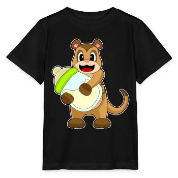 Meerkat Baby Milk Bottle - Stanley/Stella MINI CREATOR Kids’ T-Shirt - black - Front - Mikhail (115cm)