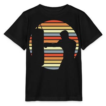 Dessin de boxeur - T-shirt bio MINI CREATOR Stanley/Stella Enfant - noir - Devant - Mikhail (115cm)