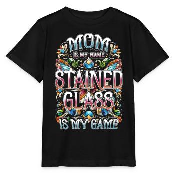 Vitrail artiste peintre verrier - T-shirt bio MINI CREATOR Stanley/Stella Enfant - noir - Devant - Mikhail (115cm)