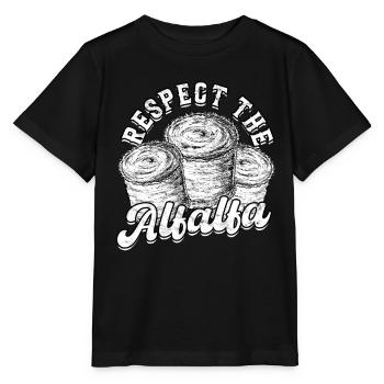 Landwirt Heu Stroh Strohballen Heuballen - Stanley/Stella Kinder T-Shirt MINI CREATOR  - Schwarz - Vorne - Mikhail (115cm)
