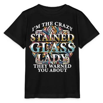 Vitrail artiste peintre verrier - T-shirt bio MINI CREATOR Stanley/Stella Enfant - noir - Devant - Mikhail (115cm)