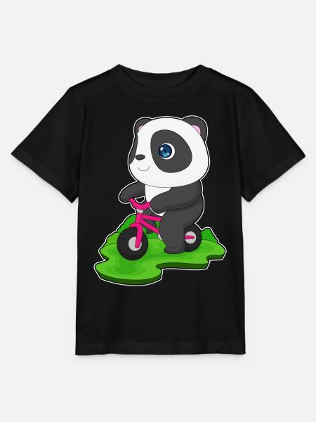 Panda Fahrrad - Stanley/Stella Kinder T-Shirt MINI CREATOR - Schwarz