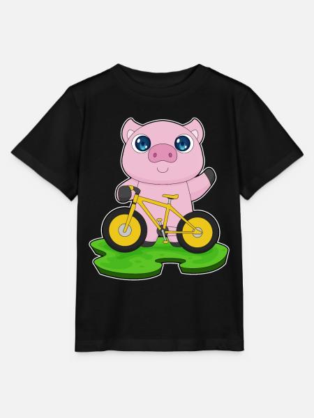 Schwein Fahrrad - Stanley/Stella Kinder T-Shirt MINI CREATOR  - Schwarz