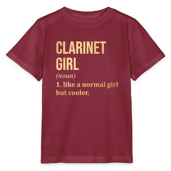 Clarinet - Stanley/Stella MINI CREATOR Kids’ T-Shirt - burgundy - Front - Kain (125cm)