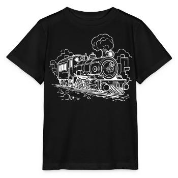 Steam locomotive - Stanley/Stella MINI CREATOR Kids’ T-Shirt - black - Front - Mikhail (115cm)