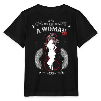 Und eines Tages eine Frau! - Weißes Modell - Stanley/Stella Kinder T-Shirt MINI CREATOR  - Schwarz - Vorne - Mikhail (115cm)