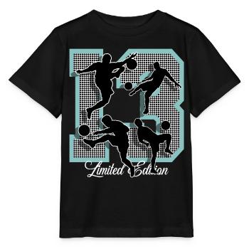 13e anniversaire Football - T-shirt bio MINI CREATOR Stanley/Stella Enfant - noir - Devant - Mikhail (115cm)