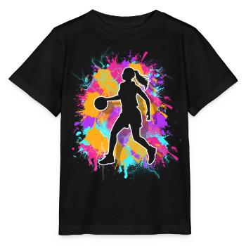 basketball women's basketball player basketball - Stanley/Stella MINI CREATOR Kids’ T-Shirt - black - Front - Mikhail (115cm)