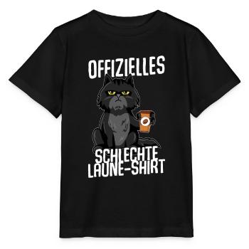 Offizielles schlechte Laune Shirt Katze black - Stanley/Stella Kinder T-Shirt MINI CREATOR  - Schwarz - Vorne - Mikhail (115cm)