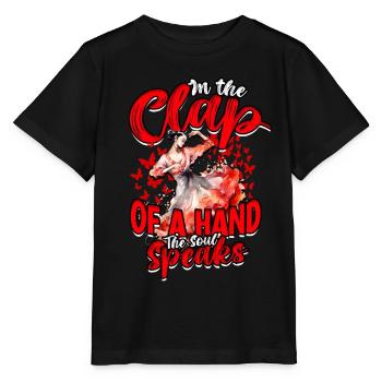 Flamenco dans le claquement d’une main L’âme parle - T-shirt bio MINI CREATOR Stanley/Stella Enfant - noir - Devant - Mikhail (115cm)