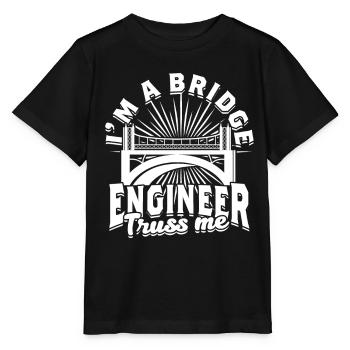 Ingénieur Ponts Génie Civil - T-shirt bio MINI CREATOR Stanley/Stella Enfant - noir - Devant - Mikhail (115cm)