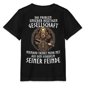 Wikinger Tshirt Viking Valhalla Walhalla Gott Odin - Stanley/Stella Kinder T-Shirt MINI CREATOR  - Schwarz - Vorne - Mikhail (115cm)