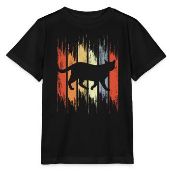 Chat au look vintage - T-shirt bio MINI CREATOR Stanley/Stella Enfant - noir - Devant - Mikhail (115cm)