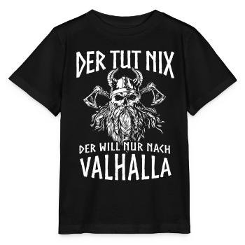 Wikinger Tshirt Viking Valhalla Walhalla Gott Odin - Stanley/Stella Kinder T-Shirt MINI CREATOR  - Schwarz - Vorne - Mikhail (115cm)