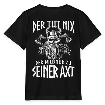 Wikinger Tshirt Viking Valhalla Walhalla Gott Odin - Stanley/Stella Kinder T-Shirt MINI CREATOR  - Schwarz - Vorne - Mikhail (115cm)