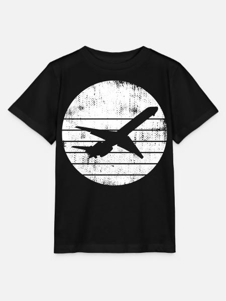 Flugzeug Zeichnung - Stanley/Stella Kinder T-Shirt MINI CREATOR  - Schwarz