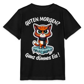 Glace très mince – chat du matin - T-shirt bio MINI CREATOR Stanley/Stella Enfant - noir - Devant - Mikhail (115cm)