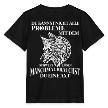 Wikinger Tshirt Viking Valhalla Walhalla Gott Odin - Stanley/Stella Kinder T-Shirt MINI CREATOR  - Schwarz - Vorne - Mikhail (115cm)